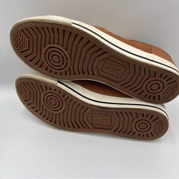 Chrome Men's Brown Leather & Mesh Lace Up Low Top Casual Sneakers 9.5 Skater - Picture 12 of 16